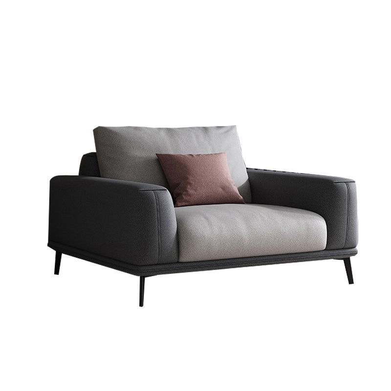 Fabric Living Room Square Arm Standard Cushions Light-grey Settee