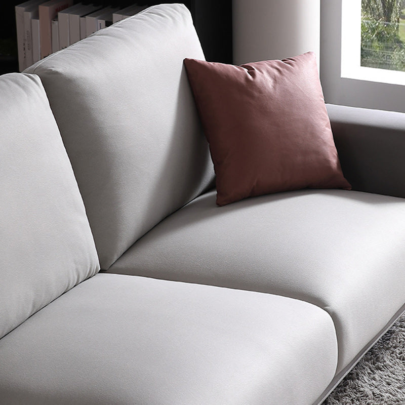 Fabric Living Room Square Arm Standard Cushions Light-grey Settee