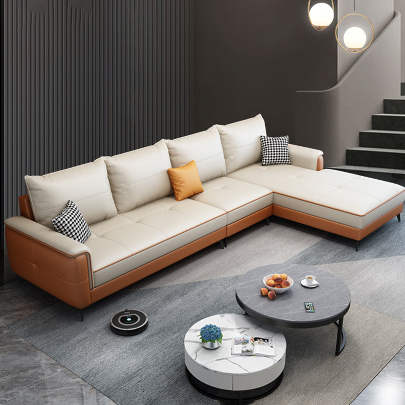 Quadratarm Kissen Rücken entfernbarer Kissen 4-Sitz-L-Form-Sofa