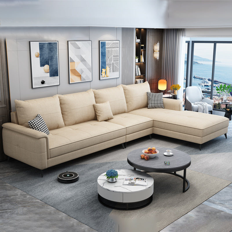 Quadratarm Kissen Rücken entfernbarer Kissen 4-Sitz-L-Form-Sofa