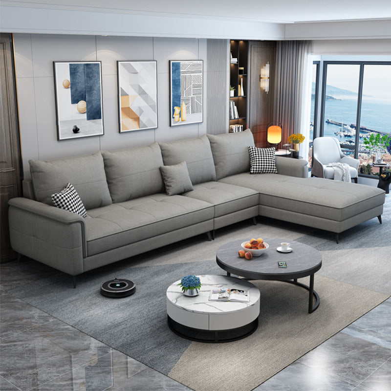 Quadratarm Kissen Rücken entfernbarer Kissen 4-Sitz-L-Form-Sofa