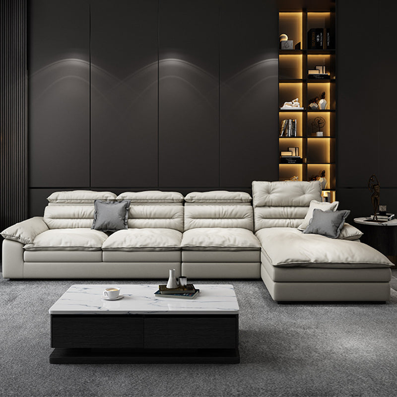 Square Arm Cushion Back Contemporary Removable Cushions Sofa & Chaise