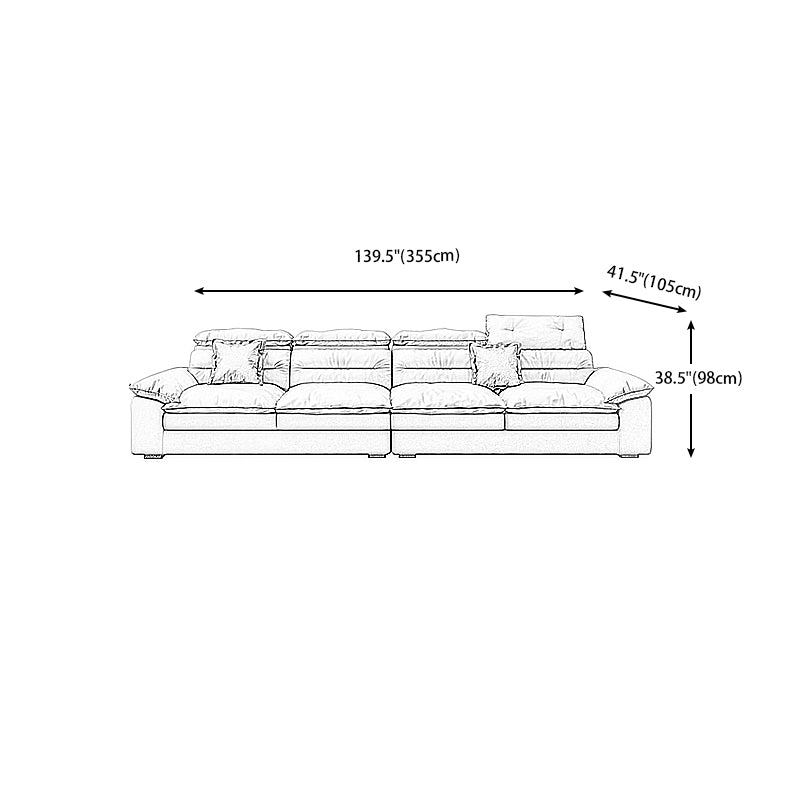 Square Arm Cushion Back Contemporary Removable Cushions Sofa & Chaise