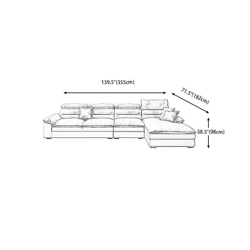 Square Arm Cushion Back Contemporary Removable Cushions Sofa & Chaise