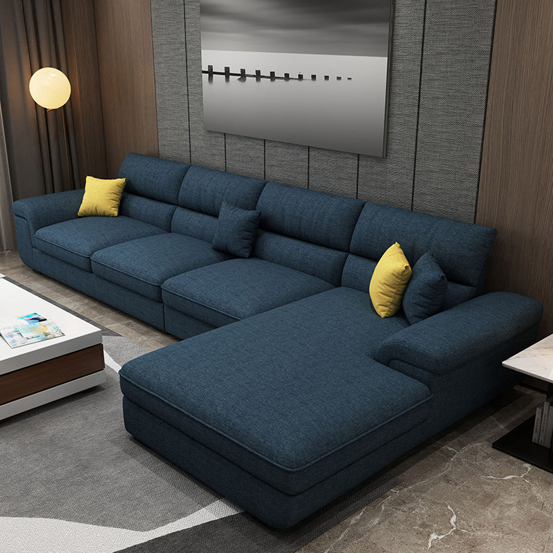 Sewn Pillow Back Pillow Top Arm Sectional with Slipcovered for Living Room