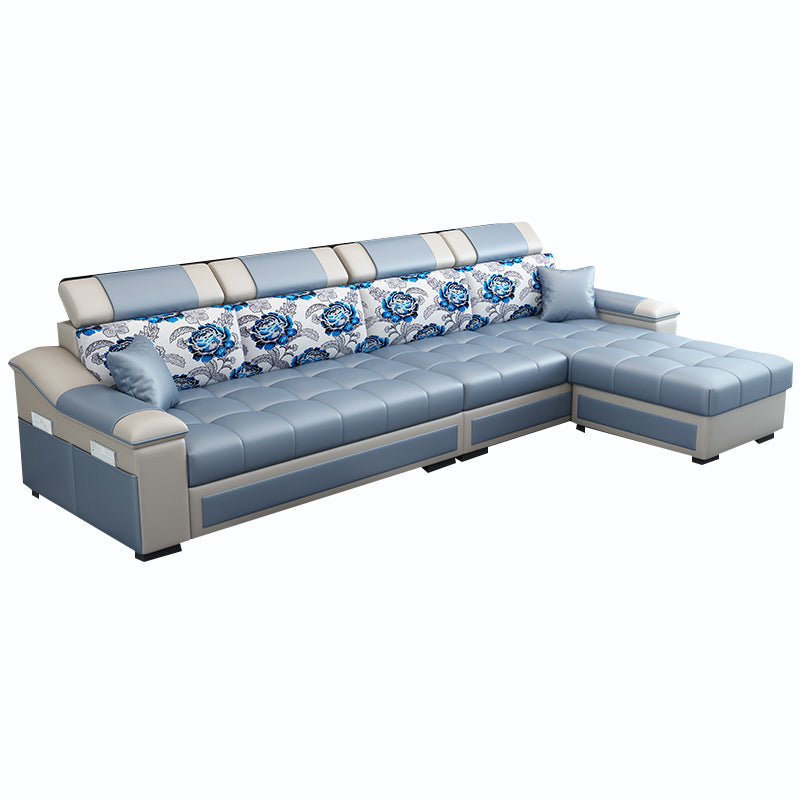 106.3"D x 57"W x 35.43"H Sloped Arm Sectionals, Modern High Back Sofa with Slipcovered