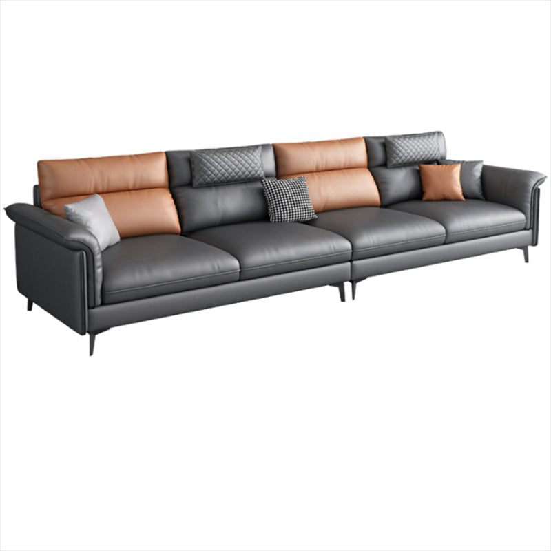 Contemporary Reversible Ottoman Sectional with Pillowed Back for Four People