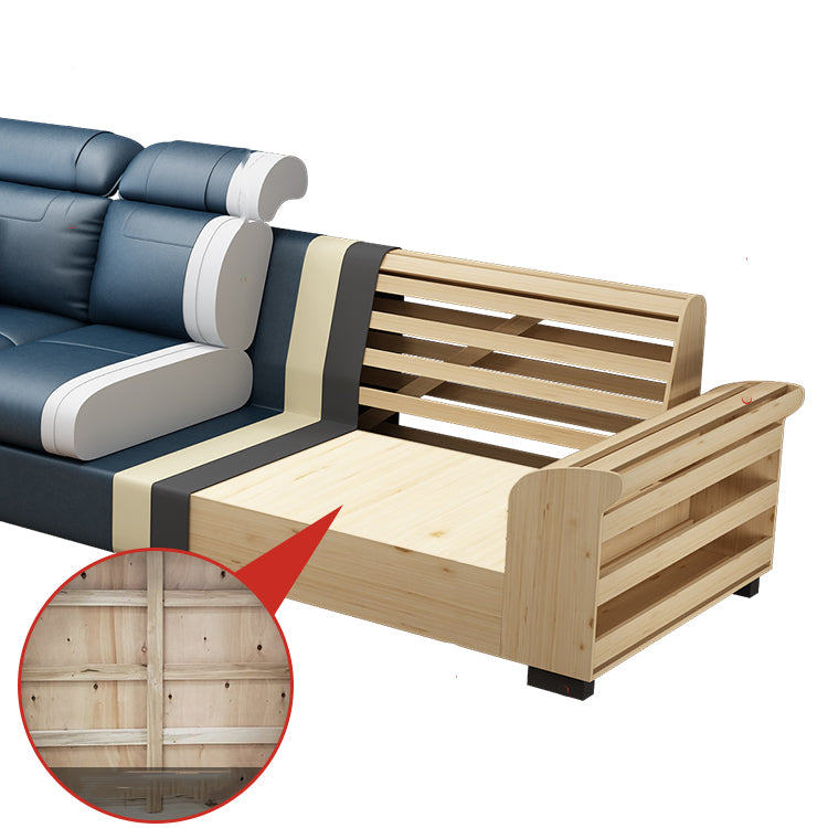 Ultra-Modern Sewn Pillow Back Pillow Top Arm Sofa with Storage and Slipcovered