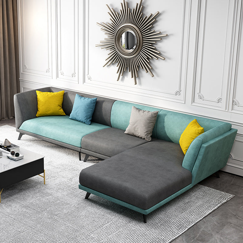 Modern Faux Leather Flared Arm Sofa and Sectional for Living Room and Bedroom