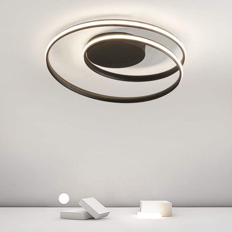 Iluminación integrada de una sola luz moderna con techo circular metálico