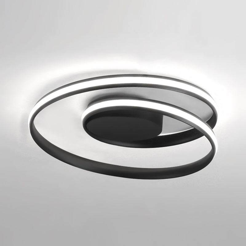 Iluminación integrada de una sola luz moderna con techo circular metálico