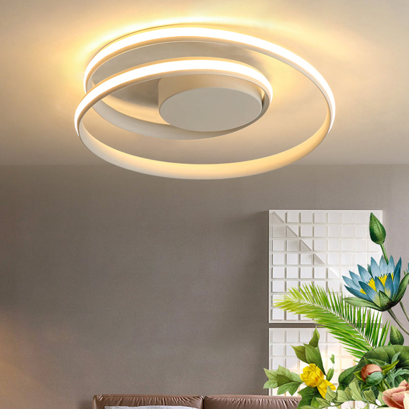 Iluminación integrada de una sola luz moderna con techo circular metálico
