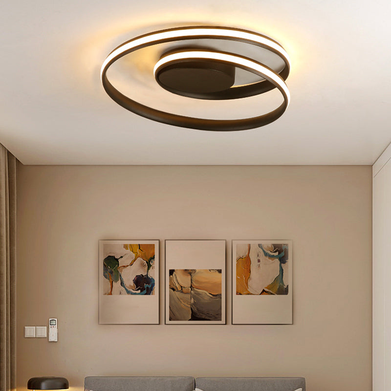 Iluminación integrada de una sola luz moderna con techo circular metálico