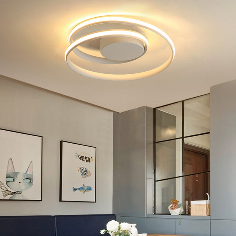 Iluminación integrada de una sola luz moderna con techo circular metálico