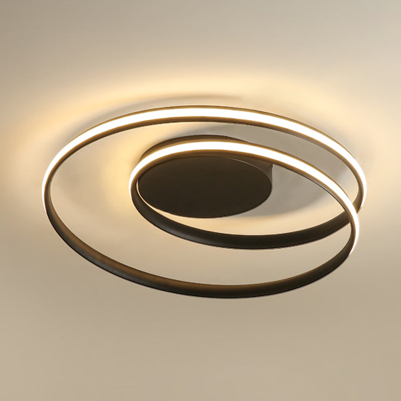 Iluminación integrada de una sola luz moderna con techo circular metálico