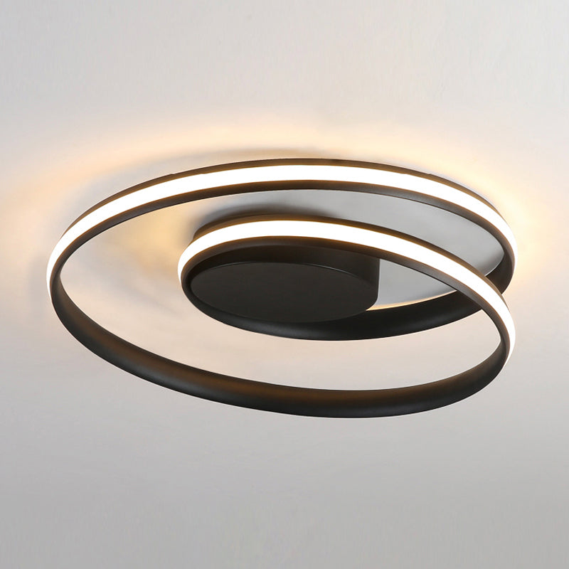 Iluminación integrada de una sola luz moderna con techo circular metálico