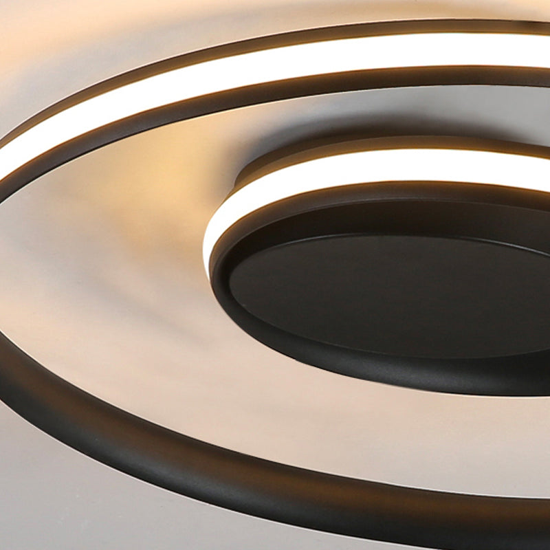 Iluminación integrada de una sola luz moderna con techo circular metálico