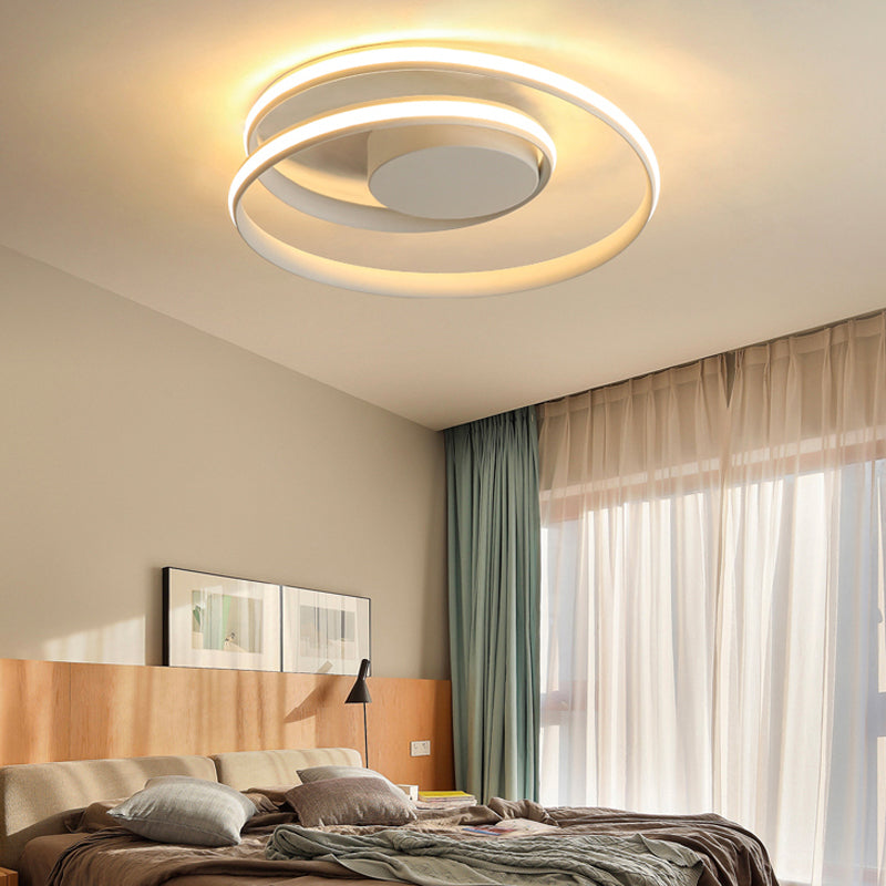 Iluminación integrada de una sola luz moderna con techo circular metálico
