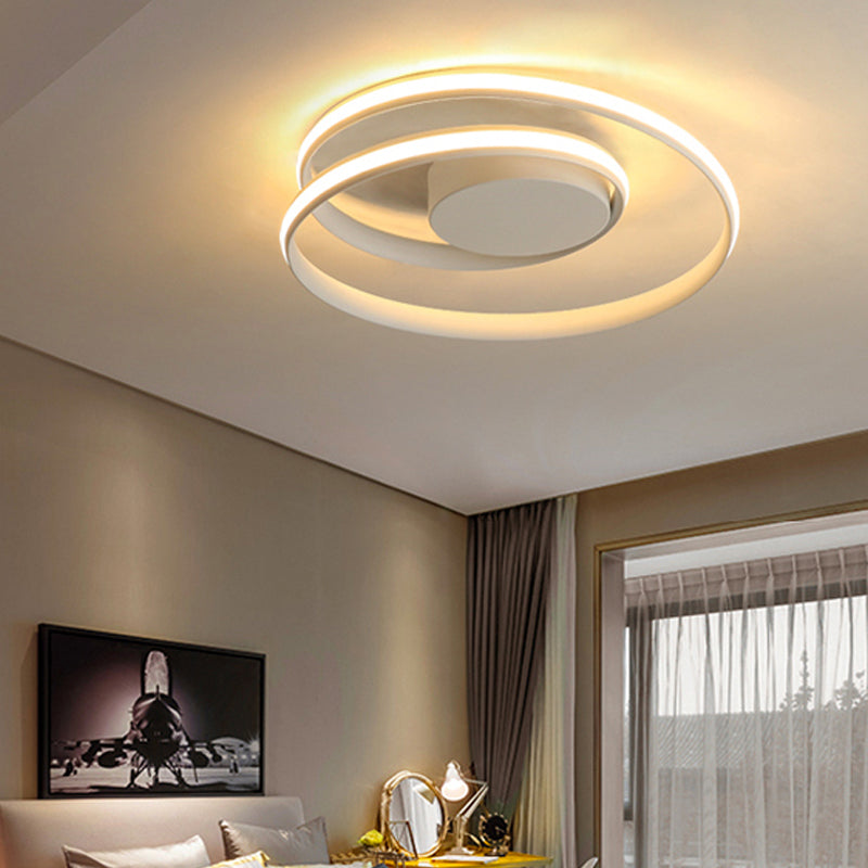 Iluminación integrada de una sola luz moderna con techo circular metálico