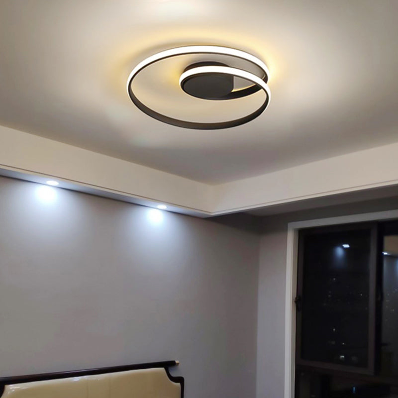 Iluminación integrada de una sola luz moderna con techo circular metálico