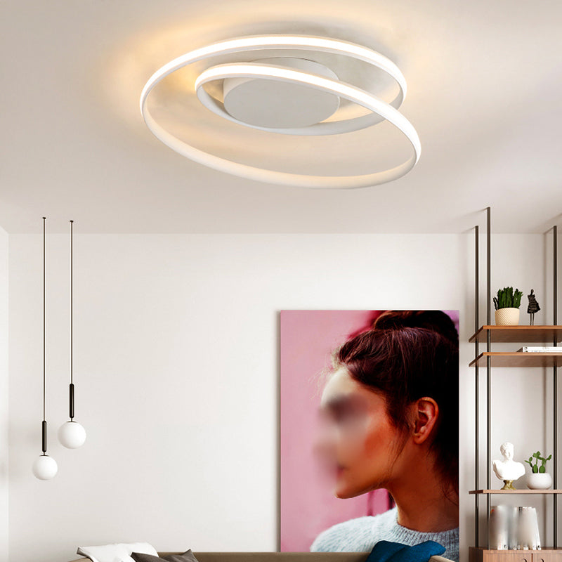 Iluminación integrada de una sola luz moderna con techo circular metálico