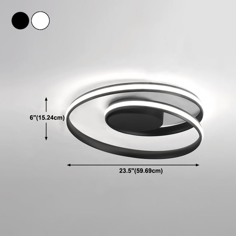 Iluminación integrada de una sola luz moderna con techo circular metálico