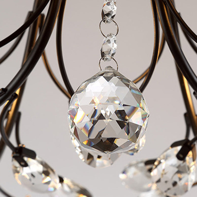 Lámpara de techo radial de múltiples luces de múltiples iluminación de techo de cristal de estilo moderno para sala de estar