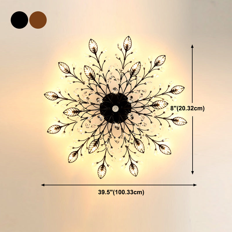 Lámpara de techo radial de múltiples luces de múltiples iluminación de techo de cristal de estilo moderno para sala de estar