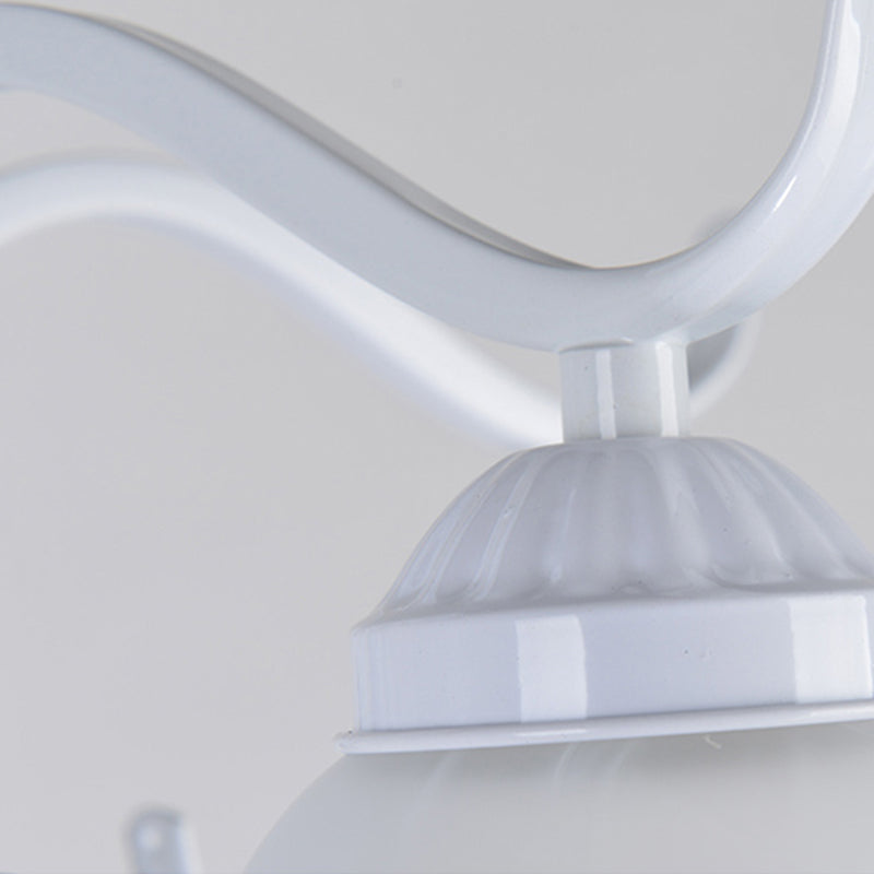 Bell blanc semi-luxueuse Mount Vintage Verage Shade plafond Plafond pour le salon