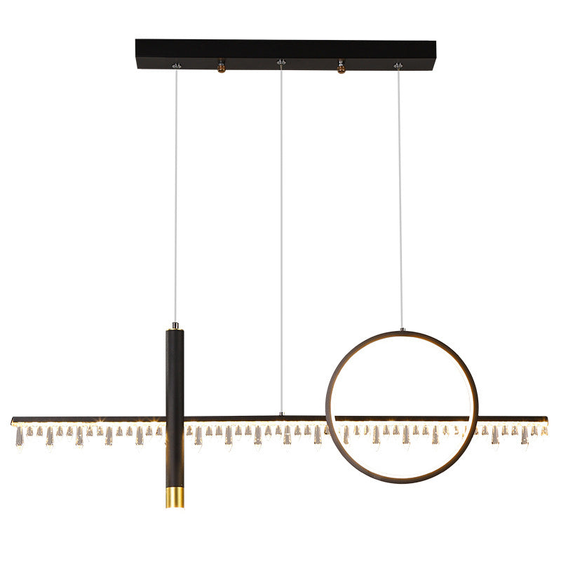 Minimalistische lineare LED -Pendelleuchte Lichtkristall -Essraum Island Leuchte Leuchte
