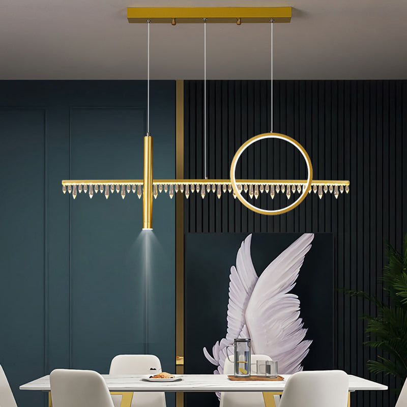 Minimalistische lineare LED -Pendelleuchte Lichtkristall -Essraum Island Leuchte Leuchte