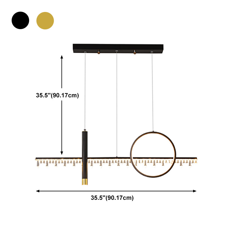 Minimalistische lineare LED -Pendelleuchte Lichtkristall -Essraum Island Leuchte Leuchte