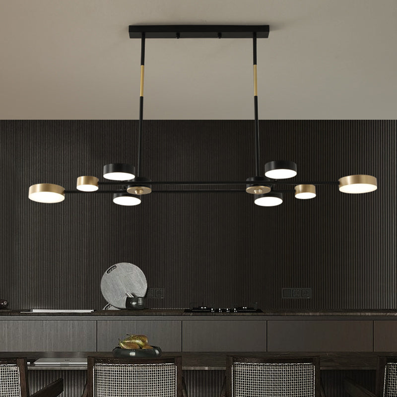 Postmodern LED Island Lamp Round Shape Metal Suspension Light for Dining Room