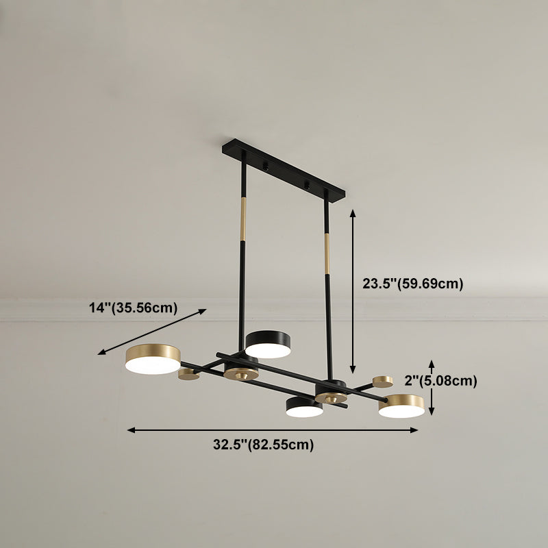 Postmodern LED Island Lamp Round Shape Metal Suspension Light for Dining Room