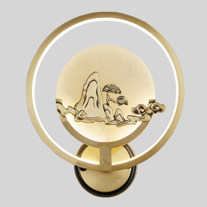 Jade Wall Sconce Modern Style Simple Stone Wall Mount Lamp for Living Room