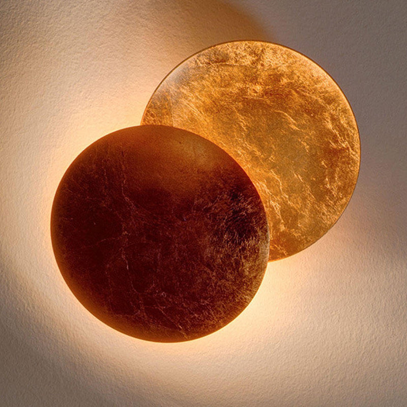 Contemporary Style Round Wall Mounted Lamps Metal 1 Light Wall Lighting