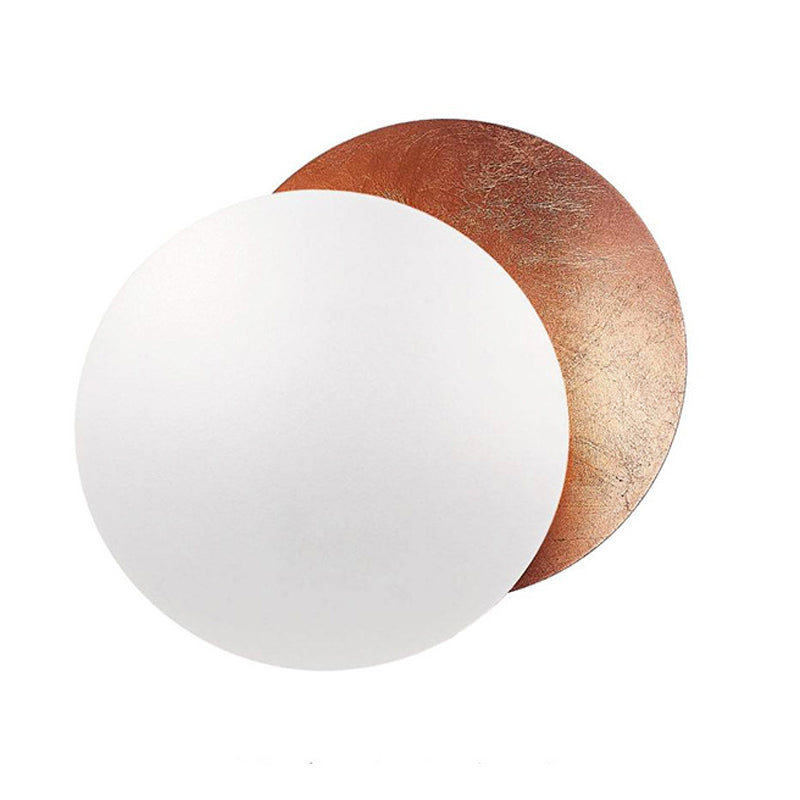Contemporary Style Round Wall Mounted Lamps Metal 1 Light Wall Lighting