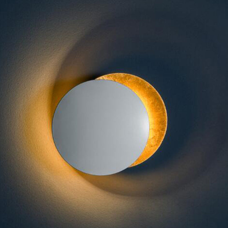 Contemporary Style Round Wall Mounted Lamps Metal 1 Light Wall Lighting