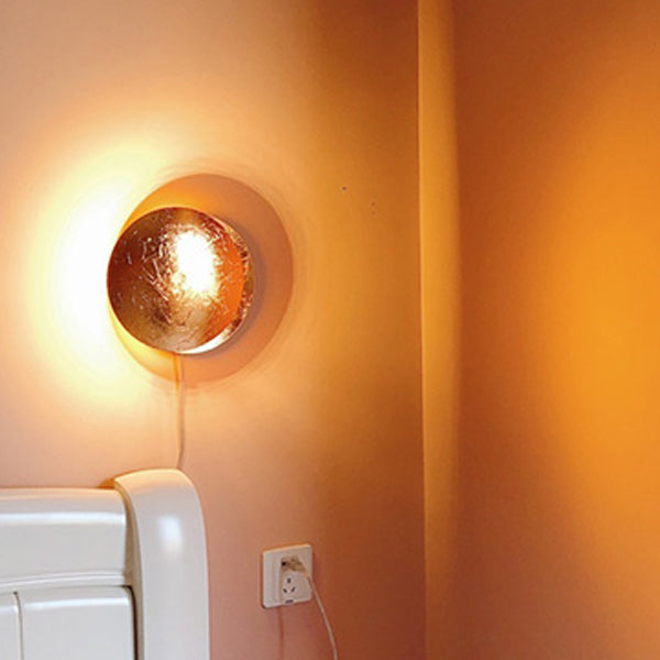Contemporary Style Round Wall Mounted Lamps Metal 1 Light Wall Lighting