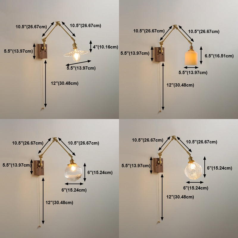 Retractable Arm Wall Sconce Modern Style Simple Wall Mount Lamp for Living Room