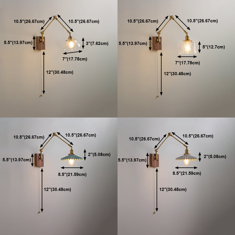 Retractable Arm Wall Sconce Modern Style Simple Wall Mount Lamp for Living Room