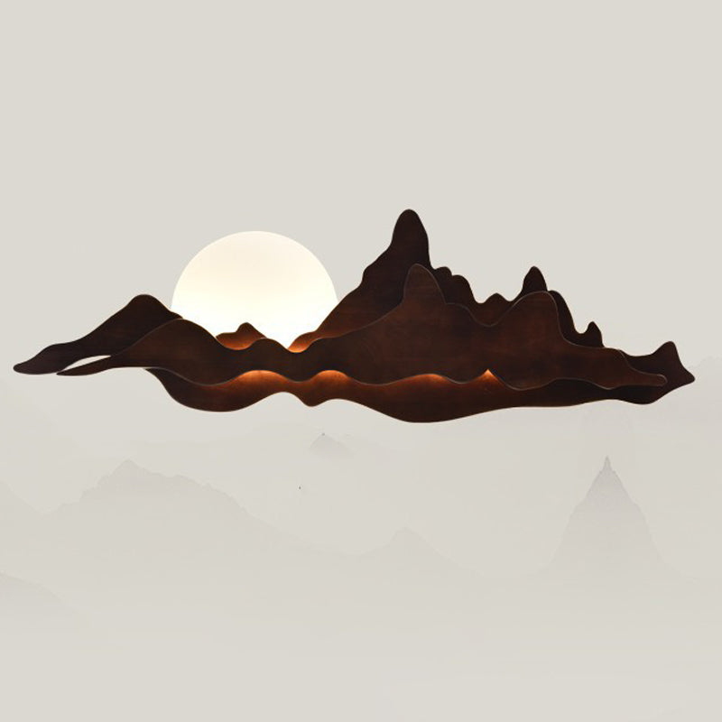 Modern Style Wall Mount Light 1-Light LED Wall Sconce Light with Wooden Shade for Bedroom