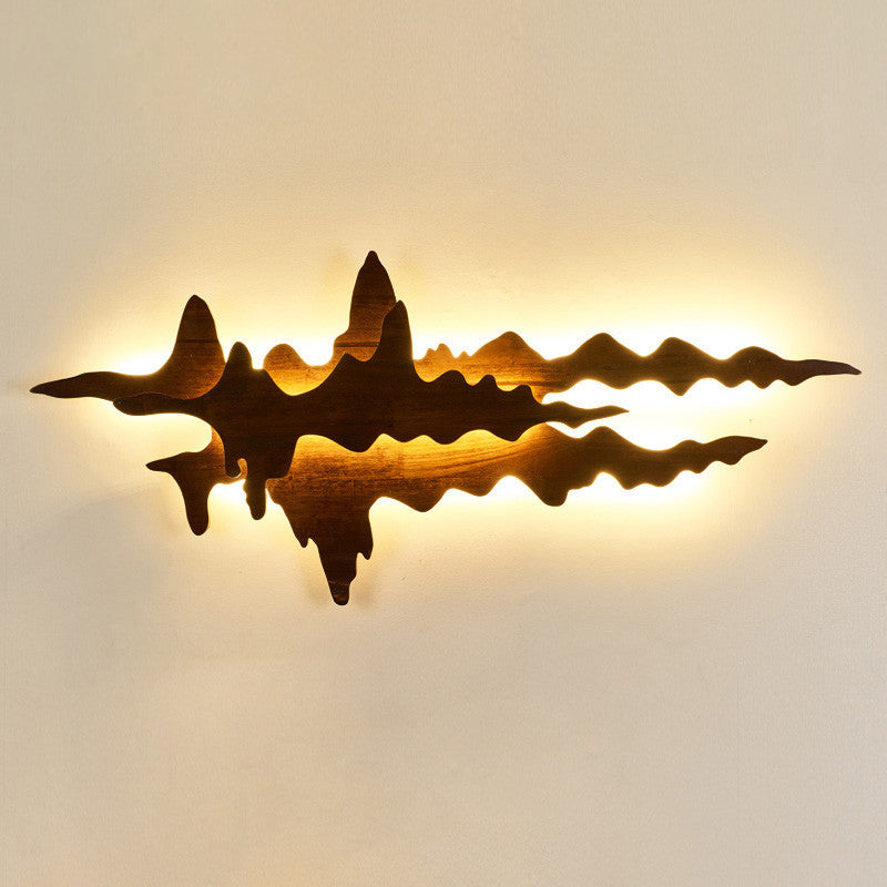 Modern Style Wall Mount Light 1-Light LED Wall Sconce Light with Wooden Shade for Bedroom