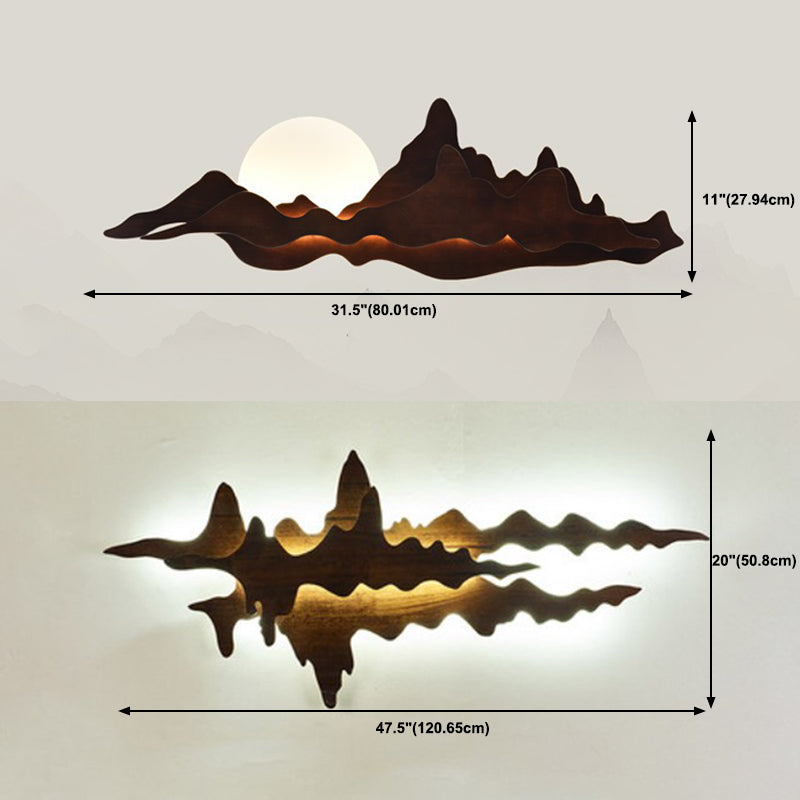 Modern Style Wall Mount Light 1-Light LED Wall Sconce Light with Wooden Shade for Bedroom