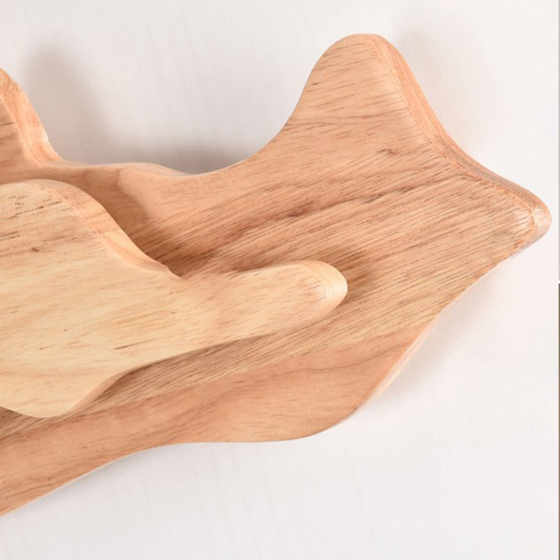 Modern Style Wall Mount Light 1-Light LED Wall Sconce Light with Wooden Shade for Bedroom