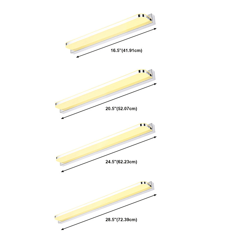 Vanité LED moderne Lumière de forme longue miroir de forme longue miroir avant pour salle de bain