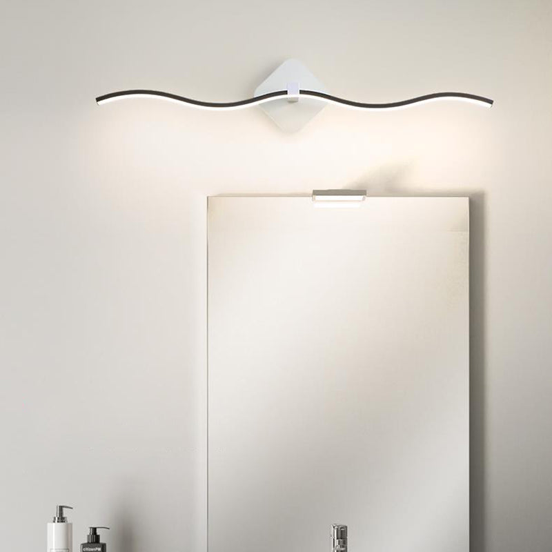 Luz de tocador de metal de estilo nórdico de 1 luz Luz de espejo de led recto para el baño