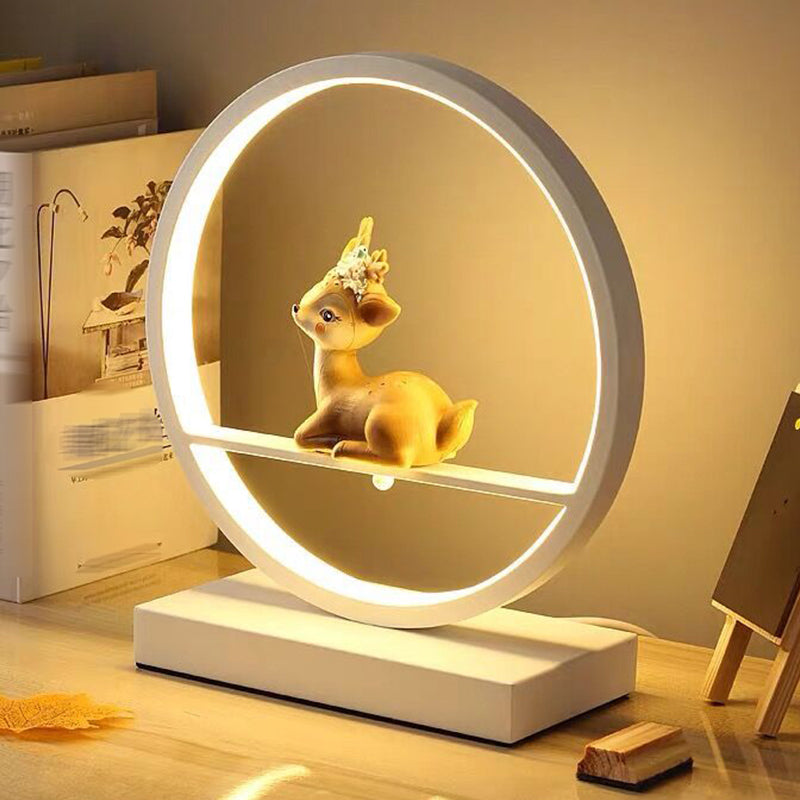 Lámpara de mesa de 1 círculo de 1 luz lámparas de mesita de noche contemporánea para dormitorio