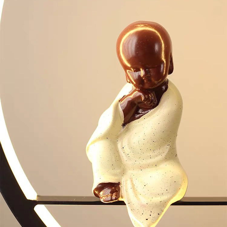 Lámpara de mesa de 1 círculo de 1 luz lámparas de mesita de noche contemporánea para dormitorio