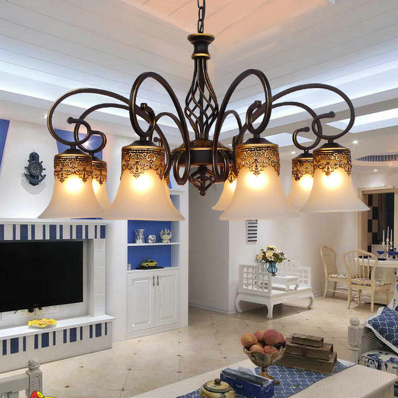 Bell Chandelier Lights Glass Chandelier Pendant Light pour le salon